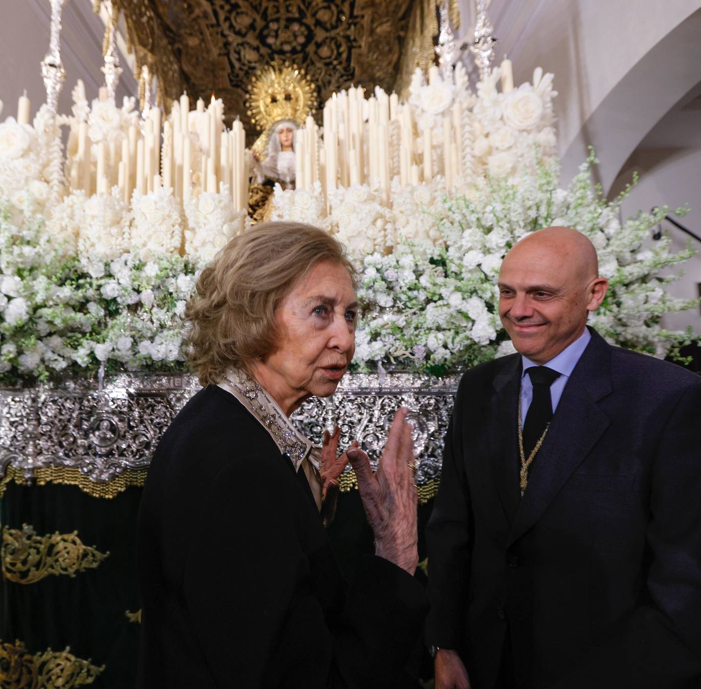 La visita de la Reina Sofía este Jueves Santo en Sevilla
