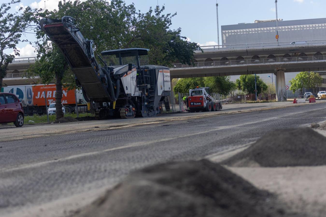 La actividad no para en las inmediaciones del Estadio de la Cartuja