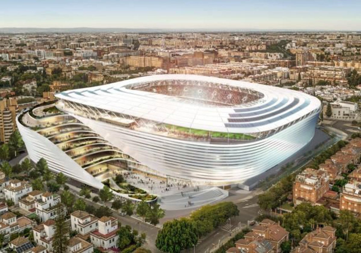 El diseño del nuevo estadio Benito Villamarín, cuyas obras comenzarán este verano