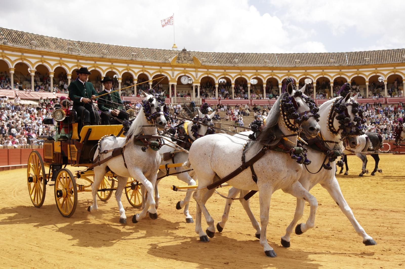 En imágenes, la Exhibición de Enganches en la Maestranza, un museo al aire libre