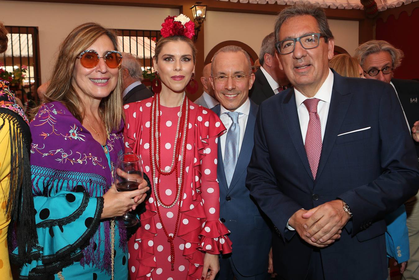 Nuria Vilanova, Manuela Villena, Aleksey Andreev y Antonio Pulido, en la recepción de Cajasol