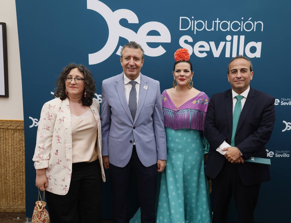 Recepción de la Diputación de Sevilla. Ángela López, Javier Fernández, Marián Gómez y Miguel Marín 