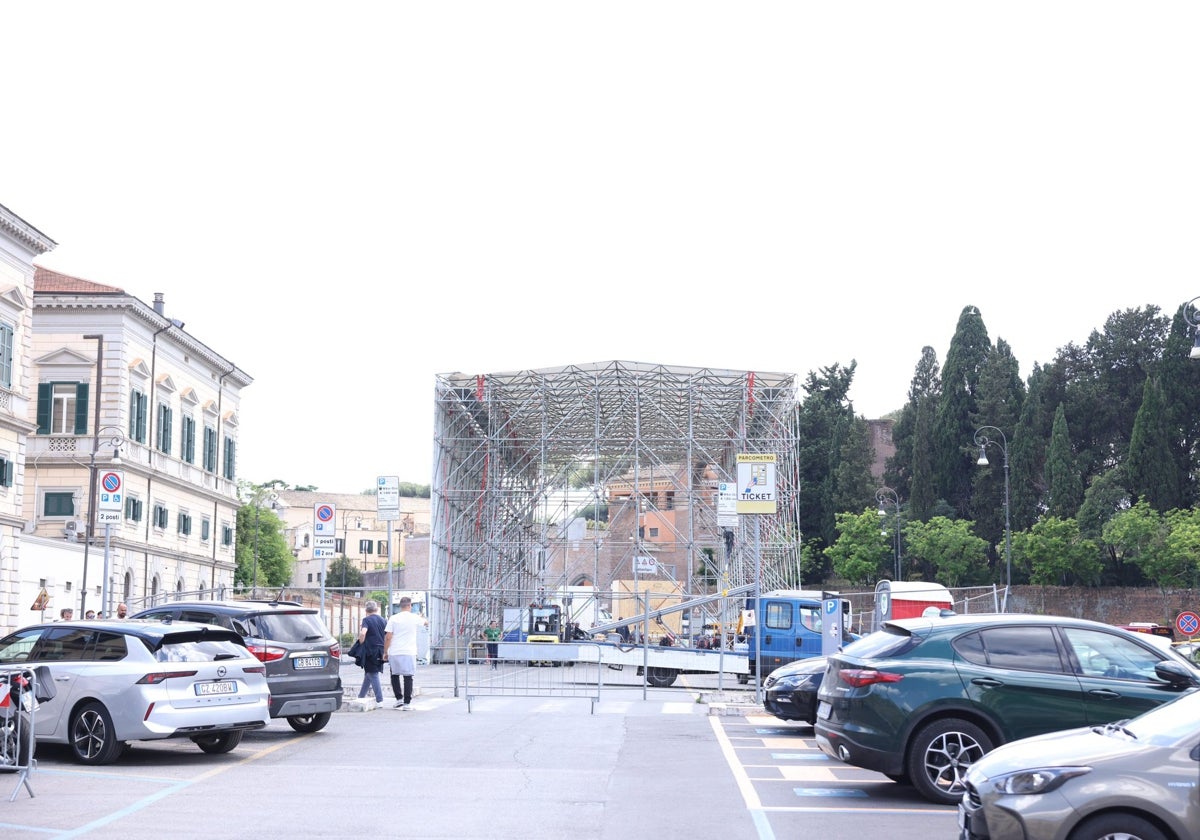 Instalación de las carpas para la Gran Procesión