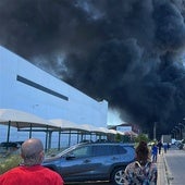 Un incendio en un almacén de productos químicos de Alcalá de Guadaíra provoca explosiones y una gran columna de humo