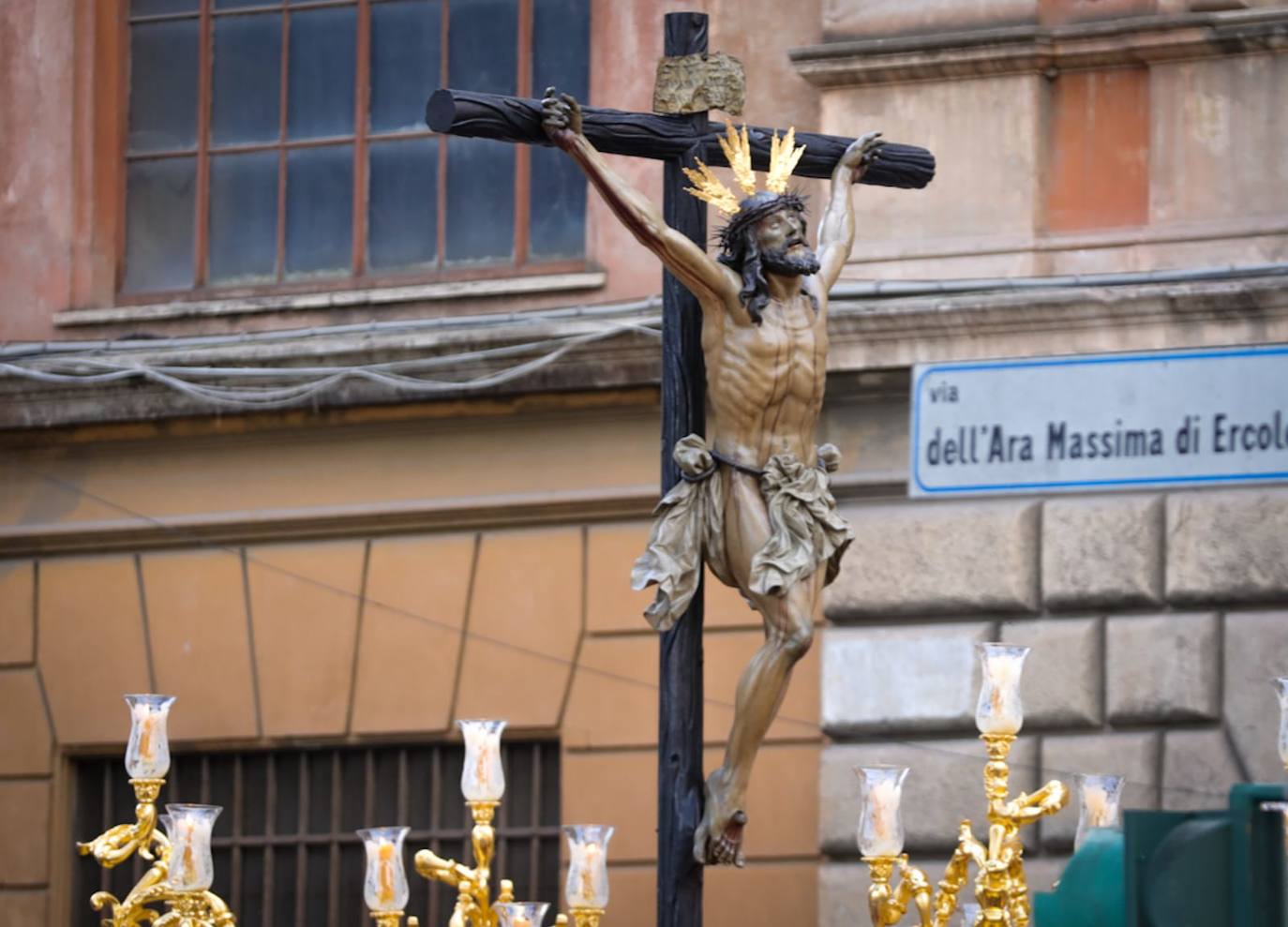 El Cachorro en la Gran Procesión del Jubileo de las Cofradías por las calles de Roma