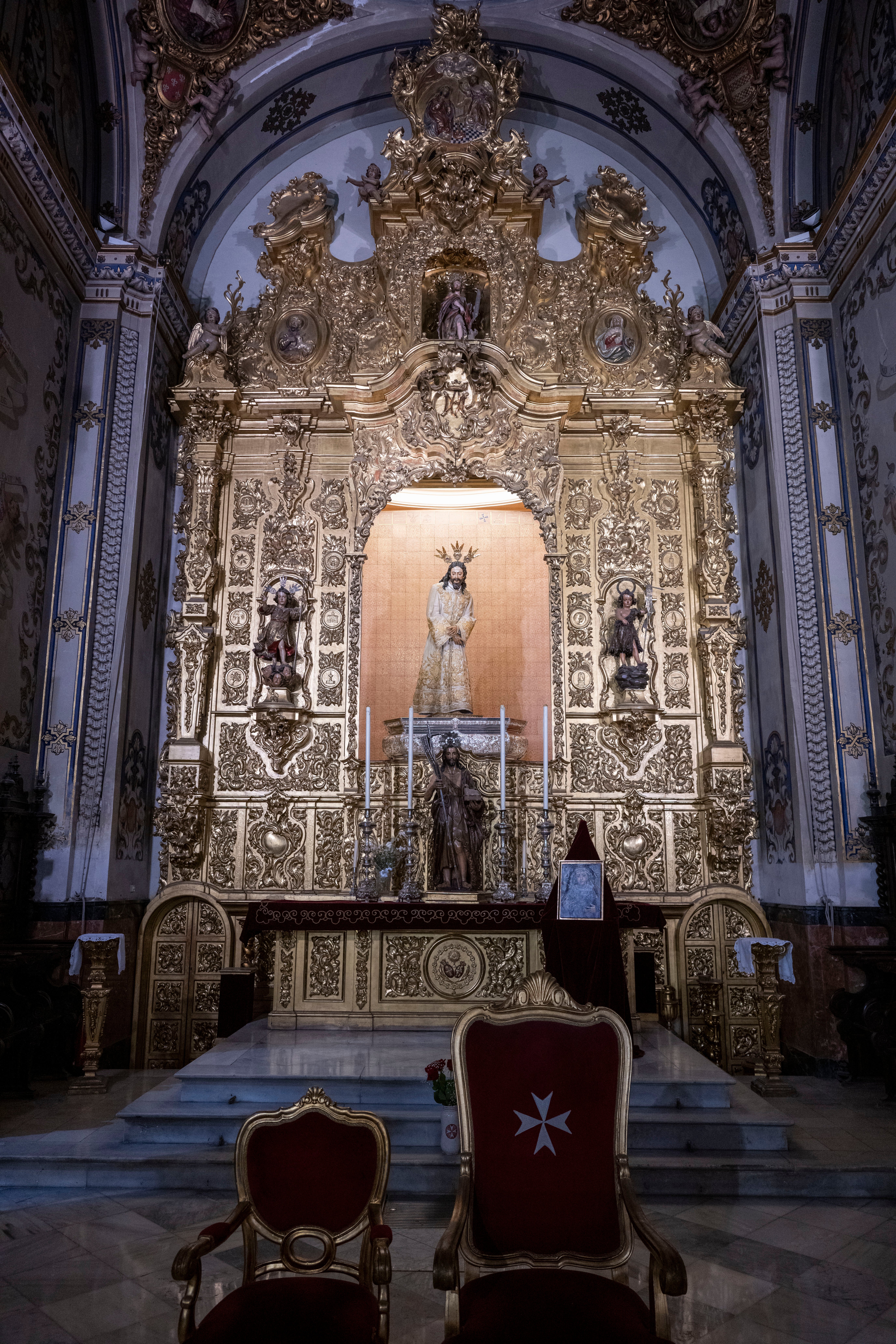 Las imágenes del Señor del Silencio presidiendo San Juan de la Palma