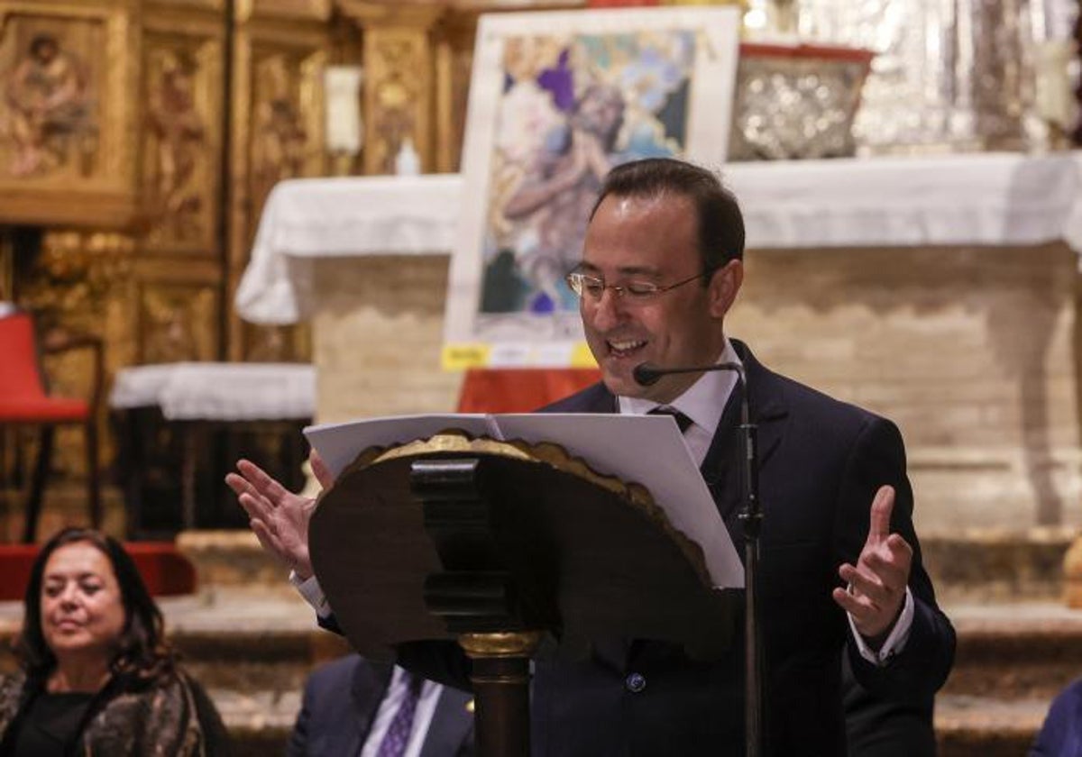 Antonio Puente Mayor, durante el Pregón de la Semana Santa de Triana