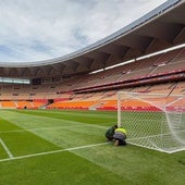 Archivo. Estadio La Cartuja tras las primeras obras de ampliación