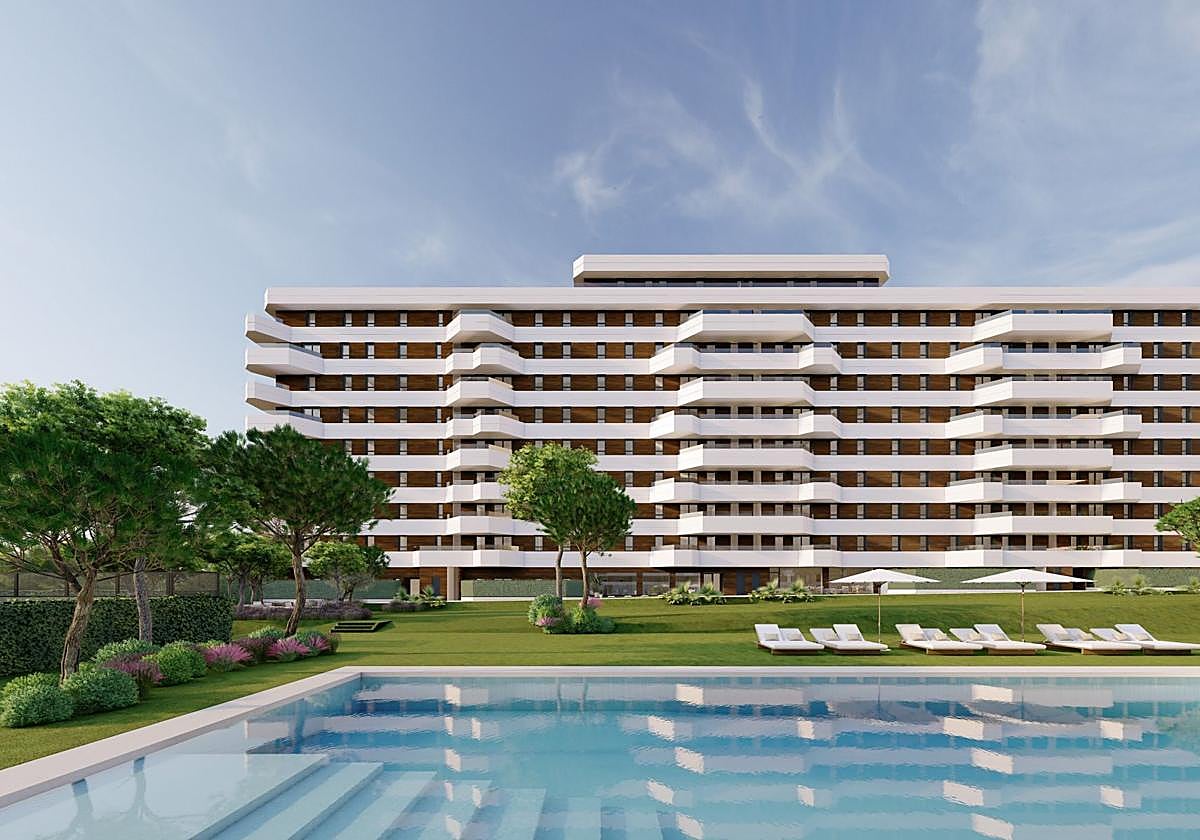 Reproducción de la tercera fase de los Jardines de Entrenúcleos, de la promotora Amenabar