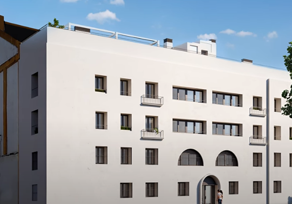 Recreación de las viviendas en el edificio «Frontón Betis»