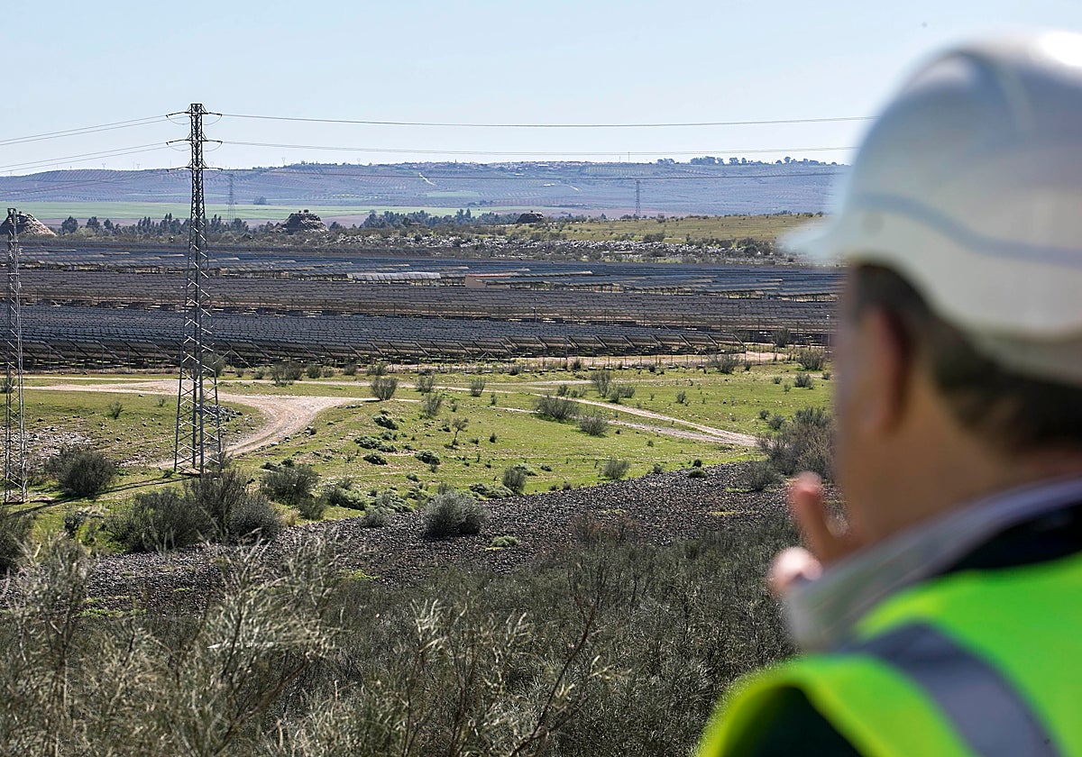 Un directivo de Minera Los Frailes frente al espacio reservado para la explotación