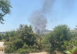 Un incendio en Camas provoca una gran columna de humo junto a la carretera