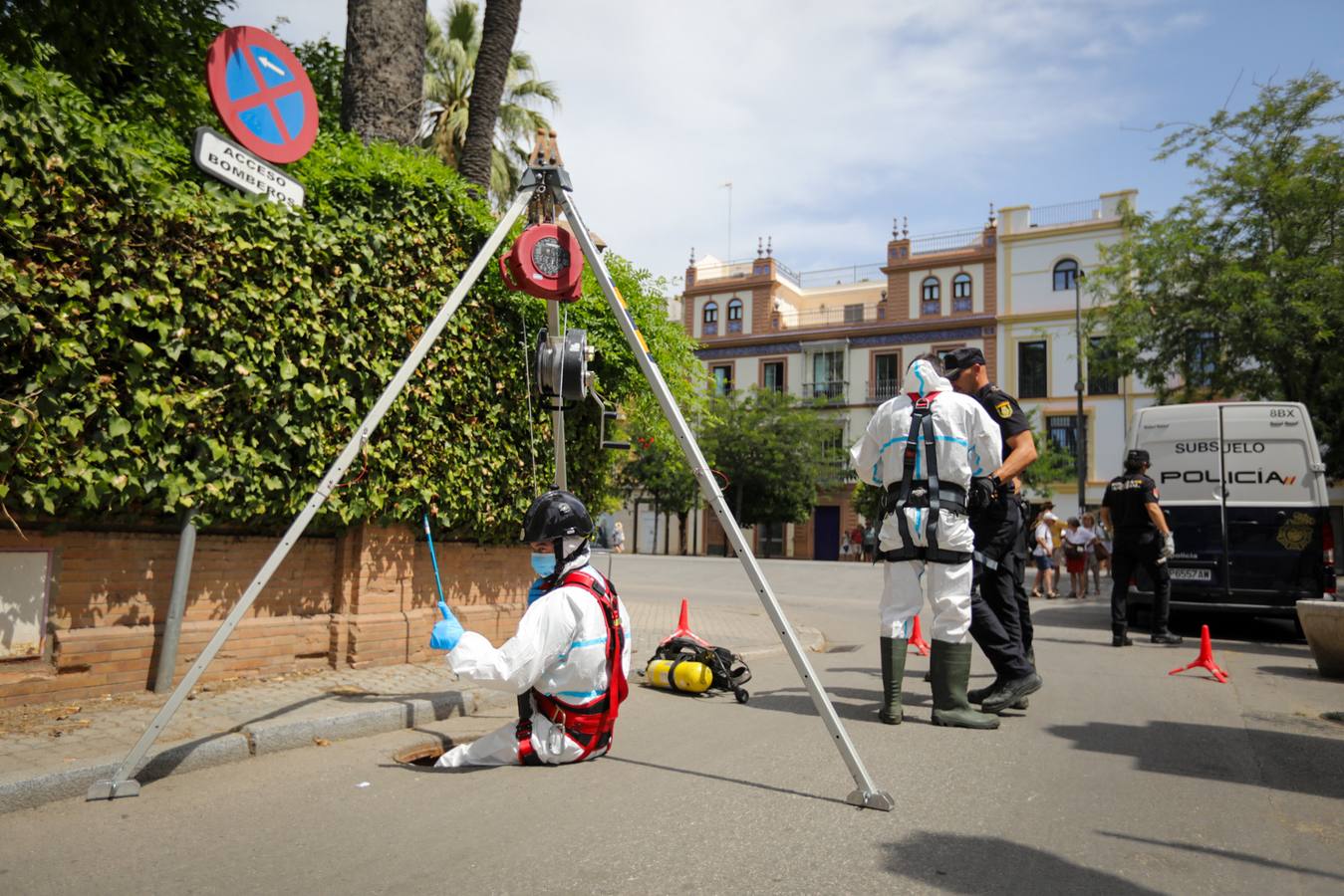 Miembros de la Policía Local y Nacional así como equipos de la Guardia Civil han tomado Sevilla para la Cumbre de la ONU