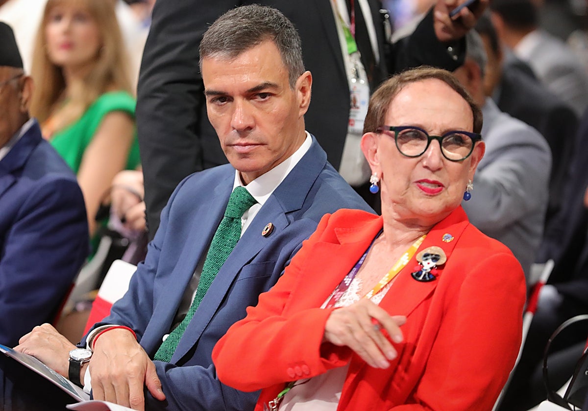 Pedro Sánchez en una de las conferencias que se han desarrollado este martes en la Cumbre de la ONU en Sevilla