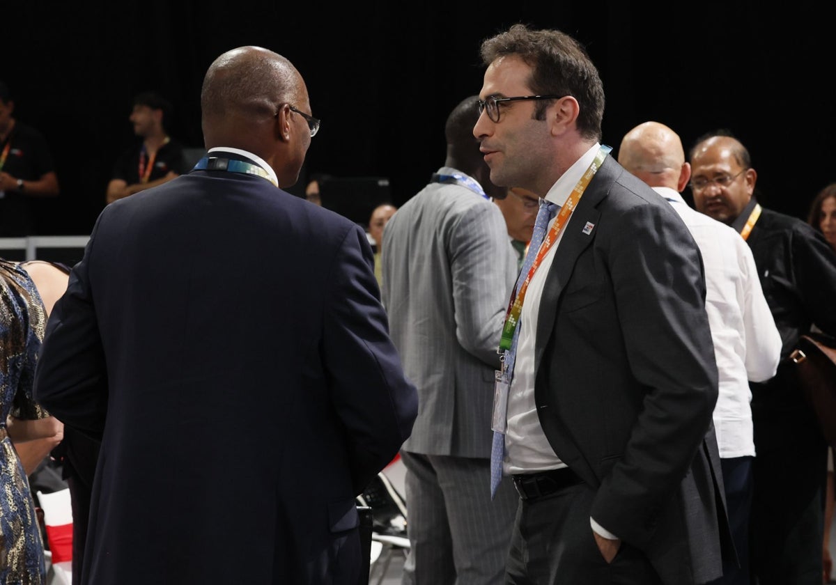 El ministro de Economía, Carlos Cuerpo, durante su visita a la Cumbre de la ONU en Sevilla