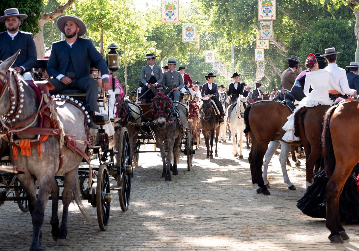 El paseo de caballos en la Feria de Sevilla del pasado año
