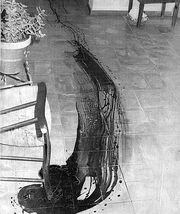 Reguero de sangre en el interior del cortijo de Los Galindos