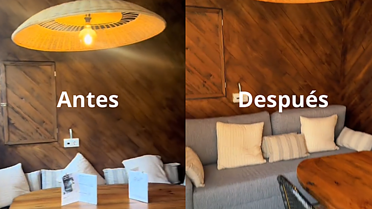 Montaje entrada antes y después