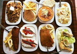 Tapas del bar La Liebre en Herrera