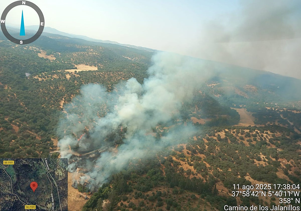 Imagen aérea del incendio de San Nicolás