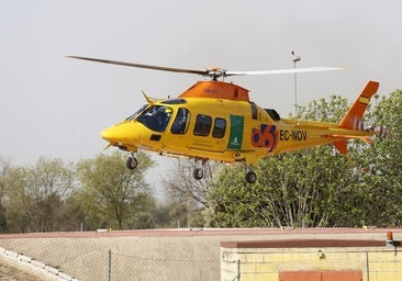Cortada A-471 en Trebujena por la evacuación en helicóptero de varios heridos en un accidente