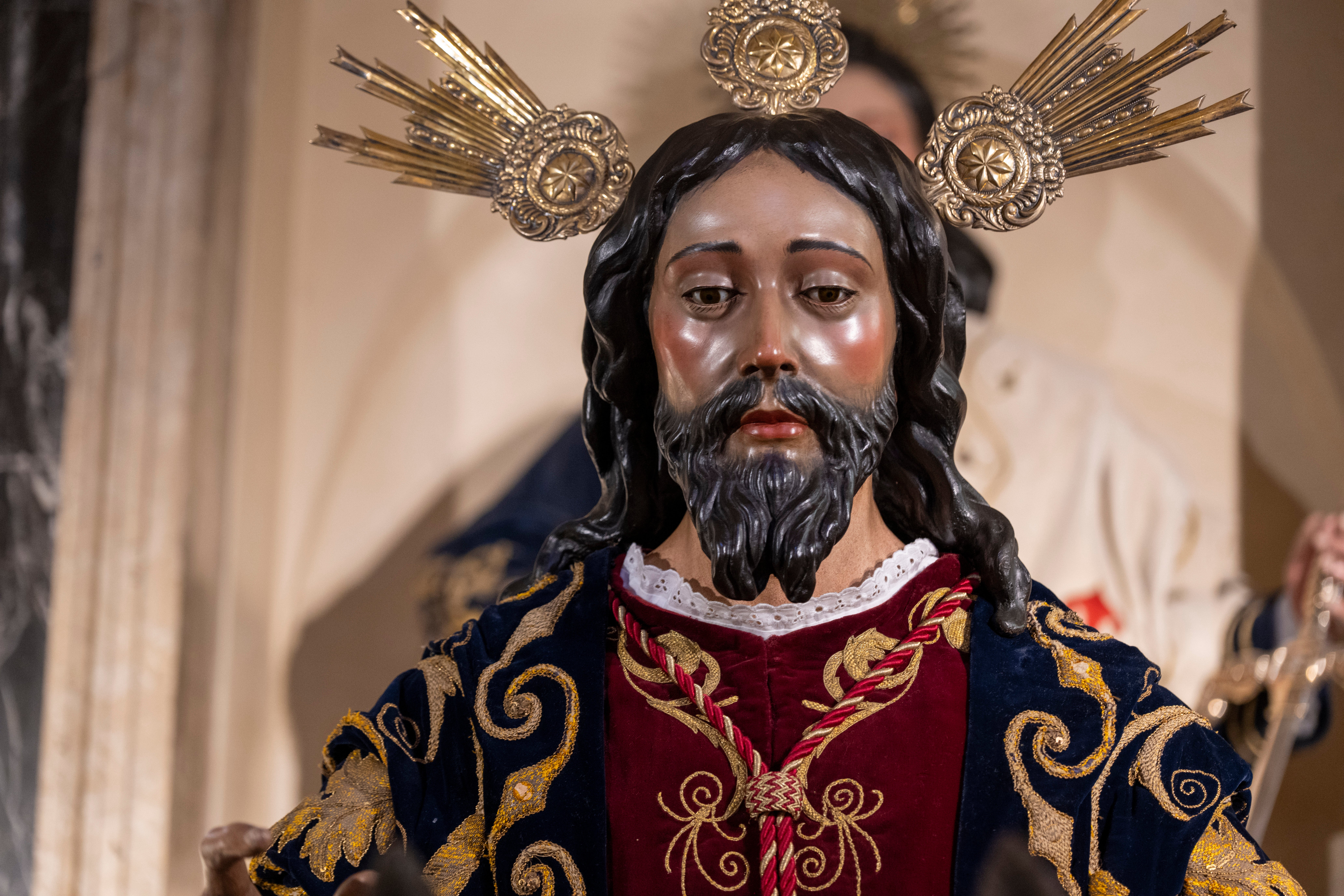 Los titulares del Amor, en el retablo mayor del Salvador