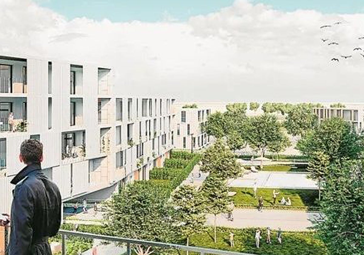 Algunas de las promociones de viviendas que formarán parte del barrio de Cortijo de Cuarto