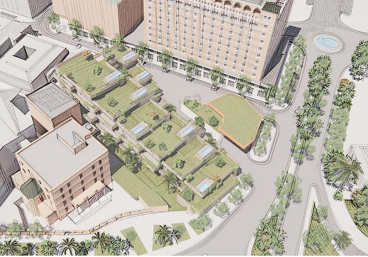 Boceto general de la nueva urbanización del Puesto de los Monos y el entorno