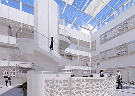 Imagen secundaria 1 - Imágenes renderizadas de cómo quedarán las instalaciones del centro en Coria del Río una vez culminen las obras