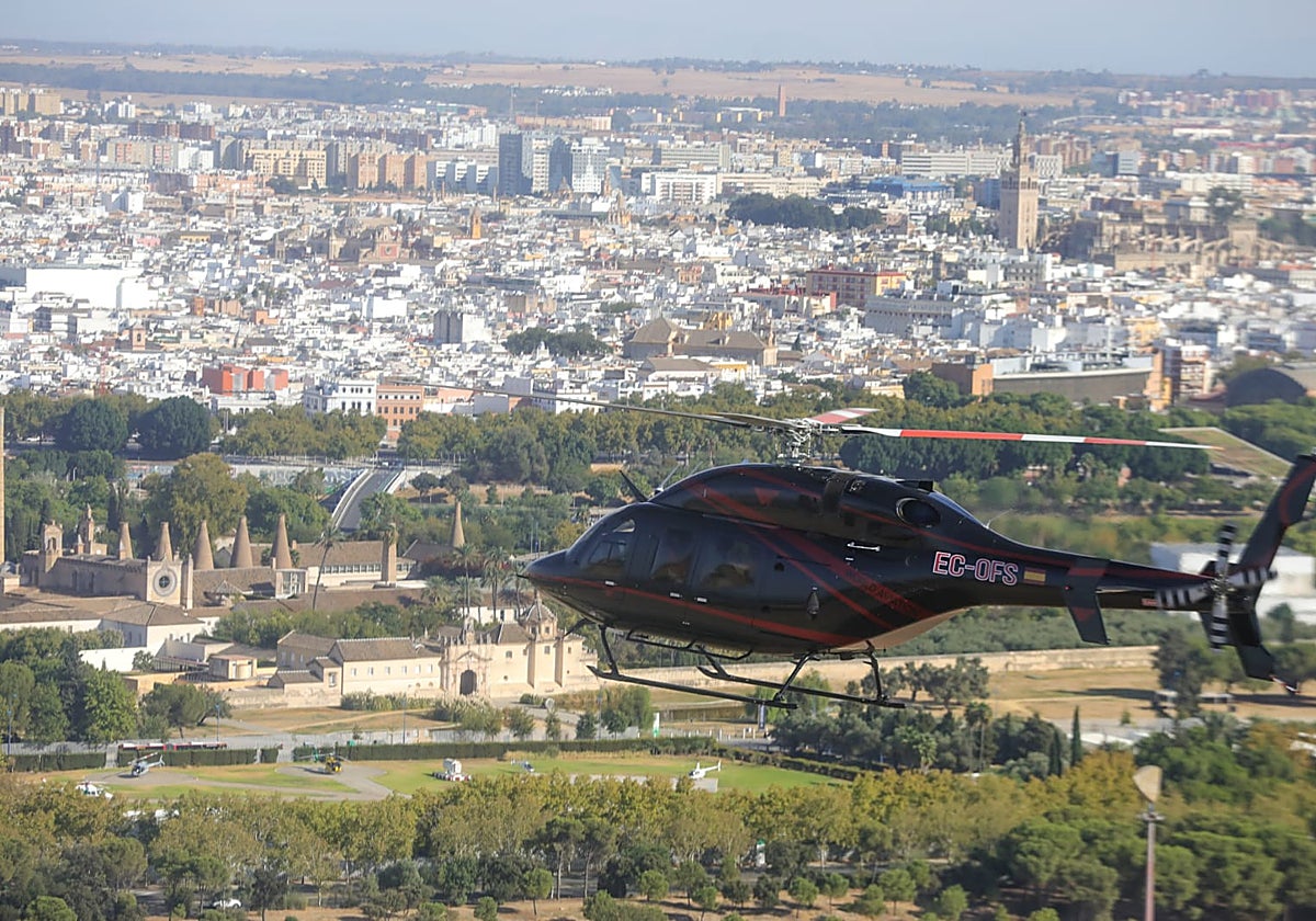 Vuelo inaugural del servicio privado del Helipuerto de la Cartuja