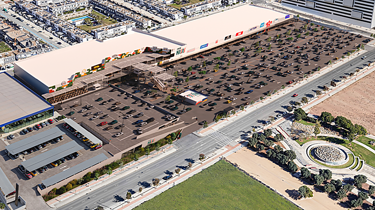 Vista aérea del centro comercial Entre Nasas