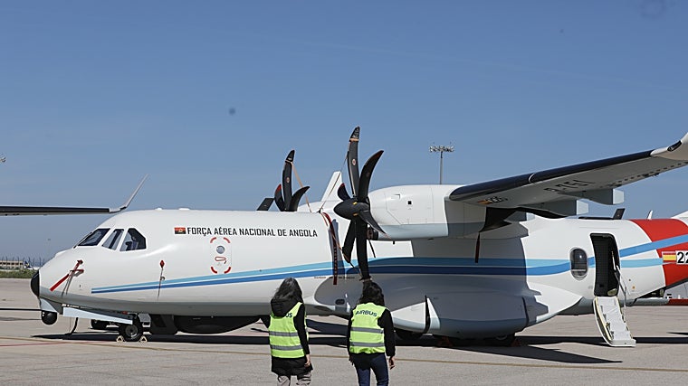 Un avión C295 durante el acto de celebración del pedido número 300
