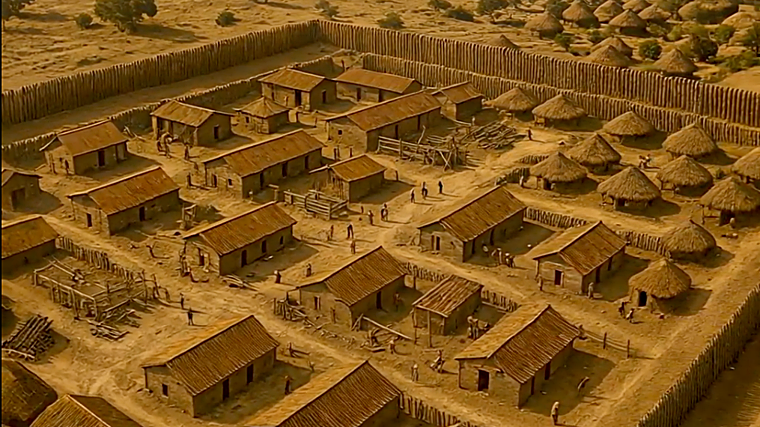 Recreación de la primitiva Itálica, asentada por los veteranos de Escipión tras la batalla de Ilipa. Una ciudad mixta nacida como campamento romano y poblado indígena turdetano, germen de la romanización en la Bética