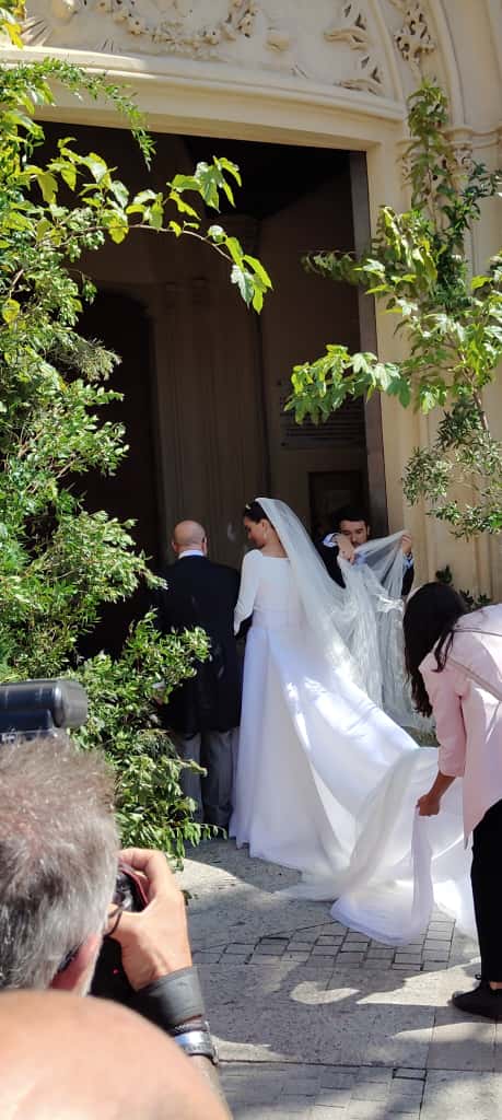 Vista del vestido de la novia