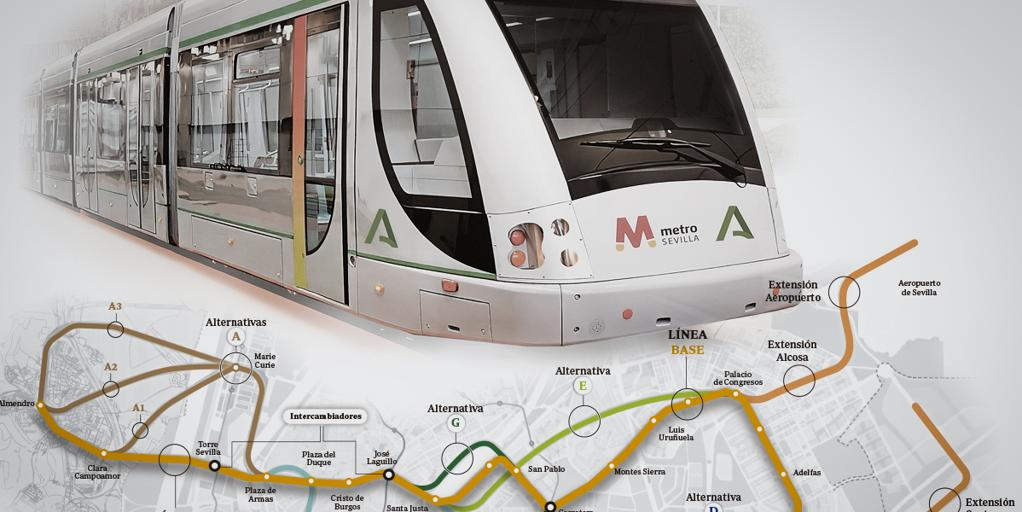 La Junta de Andalucía proyecta llevar la línea 2 del metro al aeropuerto de Sevilla