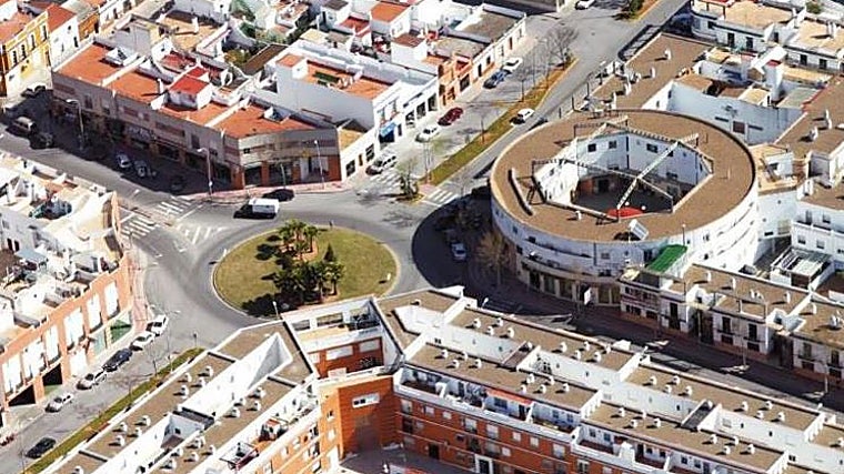 Plano aéreo de Dos Hermanas en una imagen de archivo