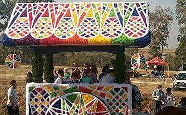 Una de las últimas carretas de la hermandad de la Borriquita en la romería de Valme