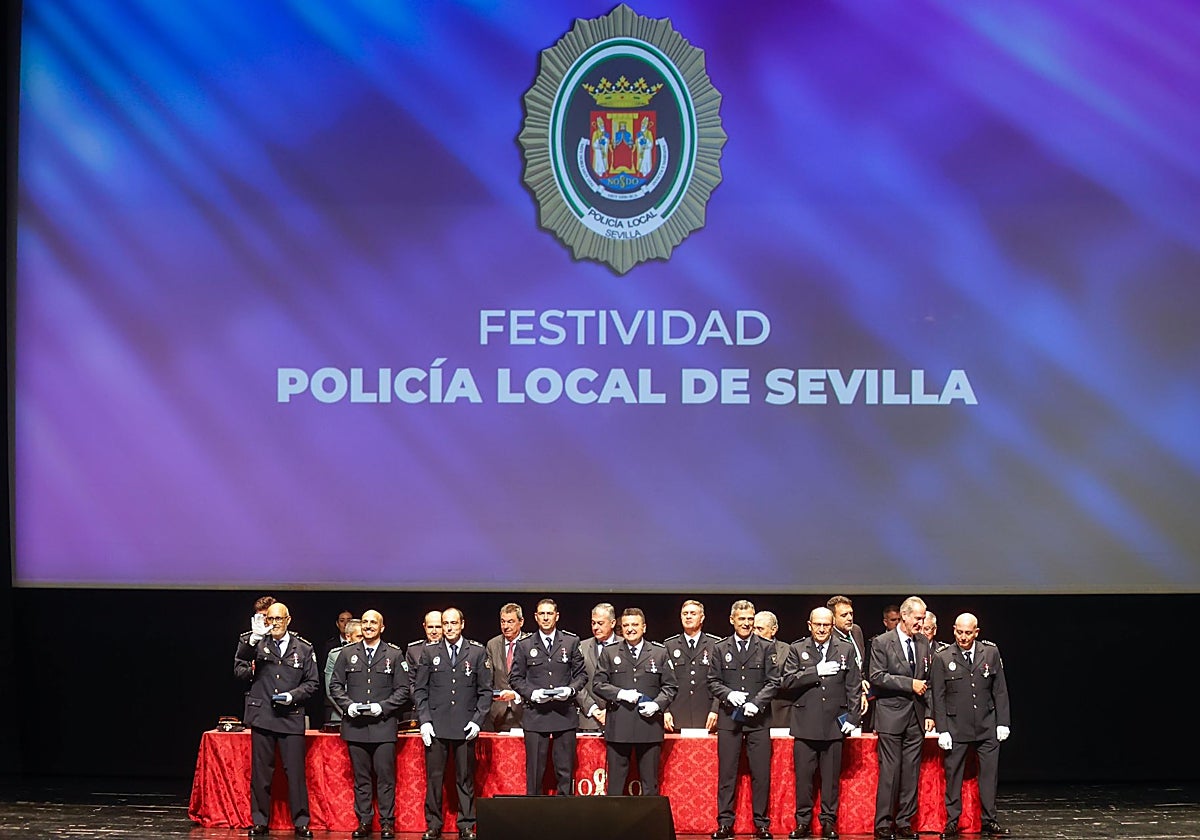 Acto de entrega de las medallas de la Policía Local de Sevilla el pasado 2024