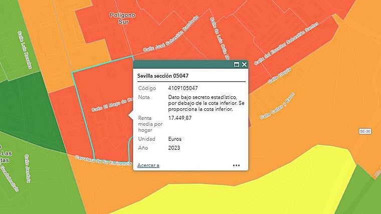 La calle Mago de Oz, del barrio de Las Letanías del Polígono Sur, por debajo del mínimo