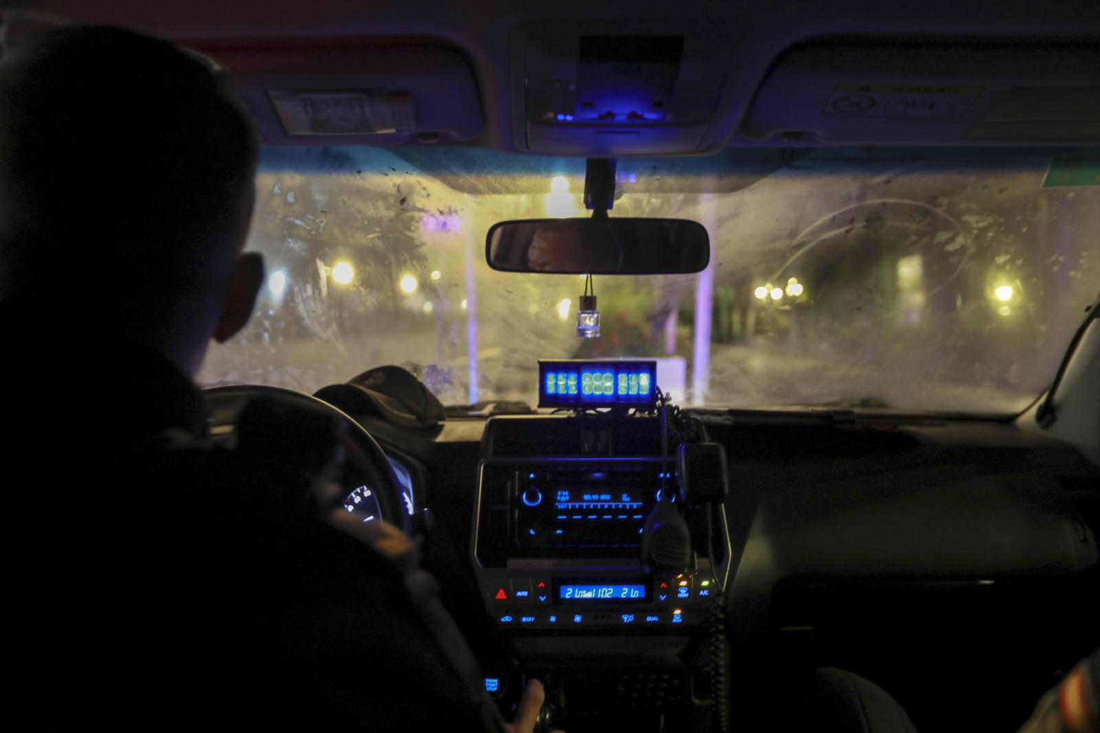 El interior de un vehículos de la Policía Nacional