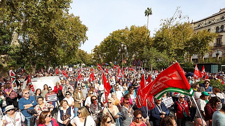 Cabecera de la manifestación en San Telmo