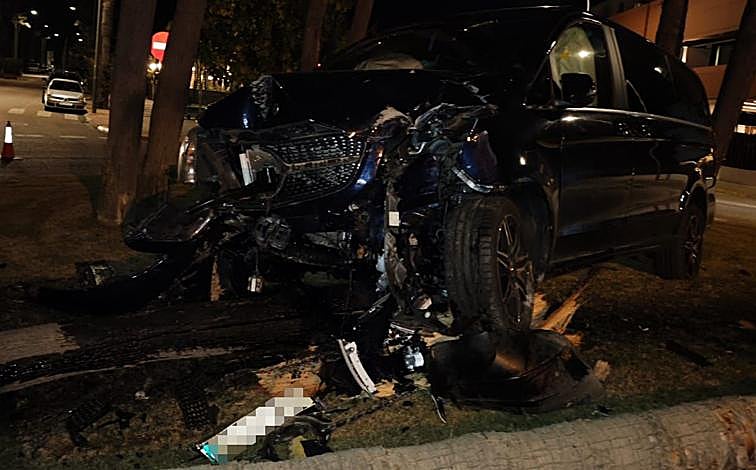 Imagen principal - El torero Cayetano Rivera estrella su furgoneta contra una palmera y se niega a hacerse la prueba de alcohol