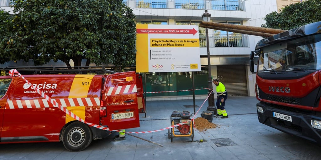 Comienzan las obras de reurbanización de la Plaza Nueva de Sevilla, que durarán un año y medio
