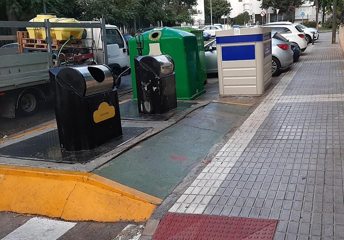 Contenedores entre los barrios de Alcalde Próspero Castaño y Montelar