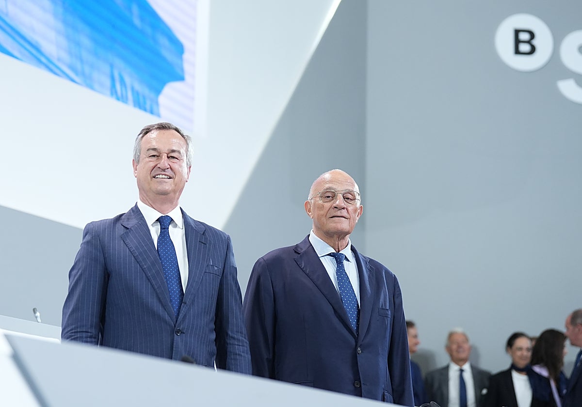 El CEO del Banco Sabadell, César González-Bueno y el presidente de la entidad, Josep Oliu