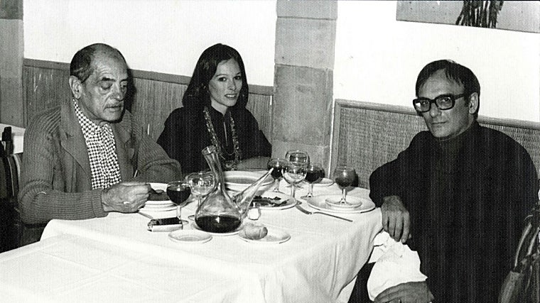 Buñuel con Geraldine Chaplin y Carlos Saura