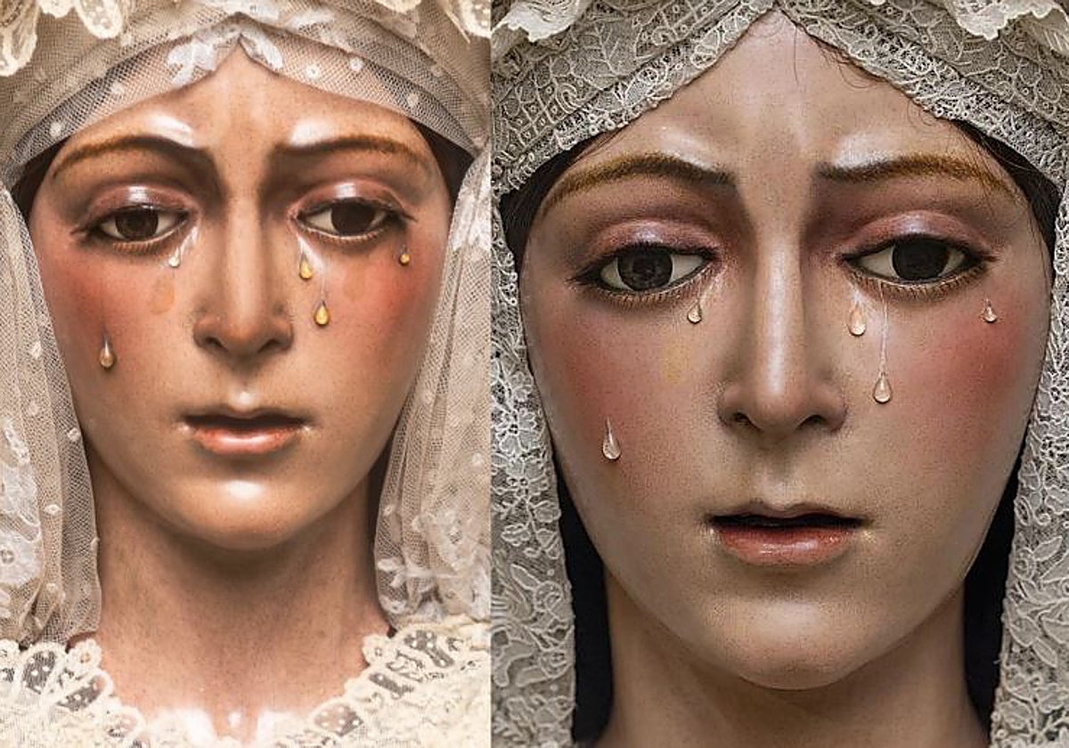 El antes y después de la Macarena. La foto de la izquierda es de antes de la restauración de los Arquillo y la derecha, tras la intervención de Pedro Manzano