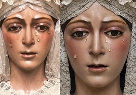 El antes y después de la Macarena. La foto de la izquierda es de antes de la restauración de los Arquillo y la derecha, tras la intervención de Pedro Manzano