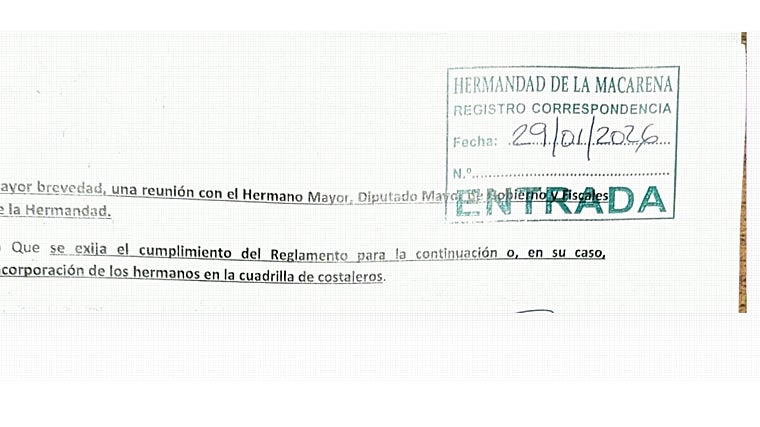 O grupo Macarena Costaleros exige a suspensão do igual