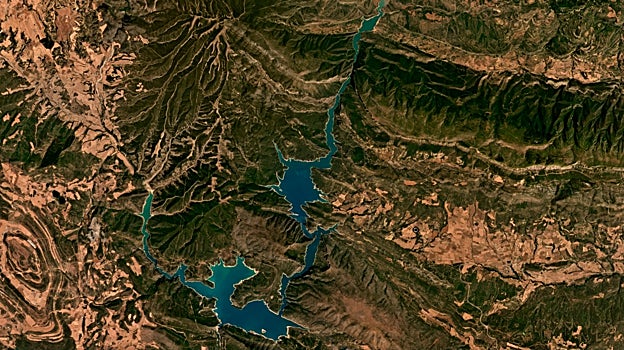 Imagen antes - Imagen por satélite del embalse en julio de cada año